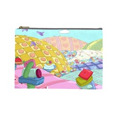 Pillows And Vegetable Field Illustration Adventure Time Cartoon Cosmetic Bag (large)