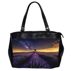 Bed Of Purple Petaled Flowers Photography Landscape Nature Oversize Office Handbag (2 Sides)