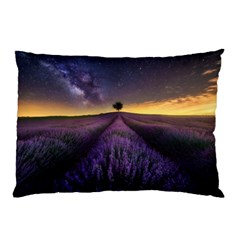 Bed Of Purple Petaled Flowers Photography Landscape Nature Pillow Case (two Sides)