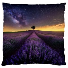 Bed Of Purple Petaled Flowers Photography Landscape Nature Standard Premium Plush Fleece Cushion Case (two Sides)