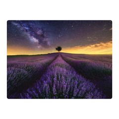 Bed Of Purple Petaled Flowers Photography Landscape Nature Two Sides Premium Plush Fleece Blanket (mini)