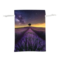 Bed Of Purple Petaled Flowers Photography Landscape Nature Lightweight Drawstring Pouch (l) by Sarkoni