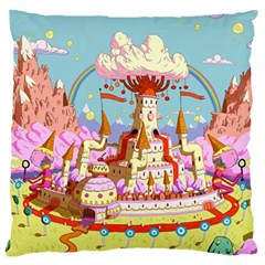 Adventure Time Multi Colored Celebration Nature Large Premium Plush Fleece Cushion Case (one Side)