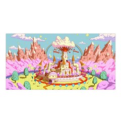 Adventure Time Multi Colored Celebration Nature Satin Shawl 45  X 80  by Sarkoni