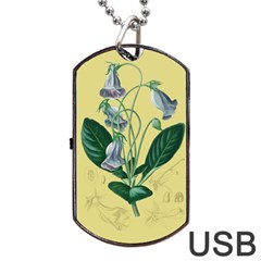 Botanical Plants Green Dog Tag Usb Flash (two Sides) by Sarkoni