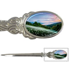 Field Of White Petaled Flowers Nature Landscape Letter Opener by Sarkoni