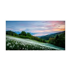 Field Of White Petaled Flowers Nature Landscape Yoga Headband