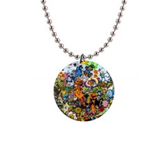 Cartoon Characters Tv Show  Adventure Time Multi Colored 1  Button Necklace