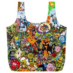 Cartoon Characters Tv Show  Adventure Time Multi Colored Full Print Recycle Bag (xl)