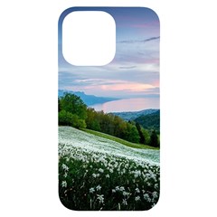 Field Of White Petaled Flowers Nature Landscape iPhone 14 Pro Max Black UV Print Case