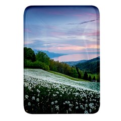 Field Of White Petaled Flowers Nature Landscape Rectangular Glass Fridge Magnet (4 Pack) by Sarkoni