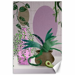 Botanical Plants Green Sheet Art Canvas 24  X 36 