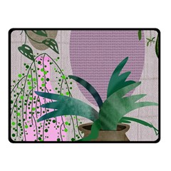 Botanical Plants Green Sheet Art Two Sides Fleece Blanket (small)