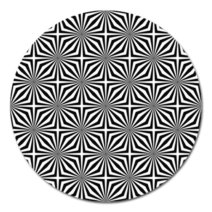 Background Pattern Halftone Black White Magnet 5  (Round)