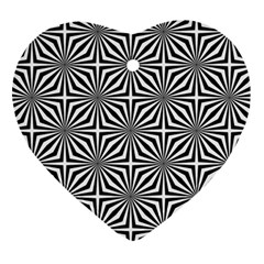 Background Pattern Halftone Black White Heart Ornament (two Sides) by Pakjumat