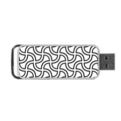 Pattern Monochrome Repeat Black And White Portable Usb Flash (two Sides) by Pakjumat