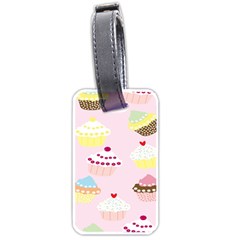 Cupcakes Wallpaper Paper Background Luggage Tag (one Side) by Apen