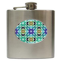 Mosaic Triangle Symmetry Hip Flask (6 Oz) by Apen