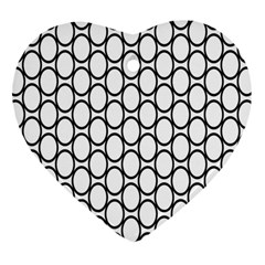 Black Pattern Halftone Wallpaper Ornament (heart) by Apen