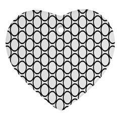 Black Pattern Halftone Wallpaper Heart Ornament (two Sides) by Apen