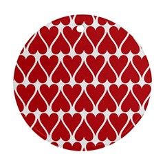 Hearts Pattern Seamless Red Love Ornament (round)