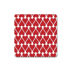 Hearts Pattern Seamless Red Love Square Magnet