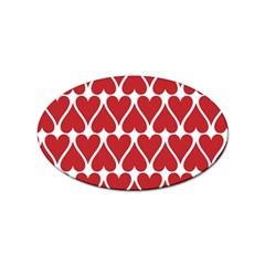 Hearts Pattern Seamless Red Love Sticker Oval (100 pack)