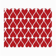 Hearts Pattern Seamless Red Love Small Glasses Cloth by Apen