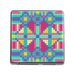 Checkerboard Squares Abstract Texture Patterns Memory Card Reader (square 5 Slot) by Apen