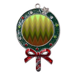 Zig Zag Chevron Classic Pattern Metal X mas Lollipop With Crystal Ornament by Apen