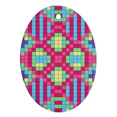 Checkerboard Squares Abstract Texture Pattern Ornament (oval)