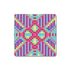 Checkerboard Squares Abstract Texture Pattern Square Magnet by Apen