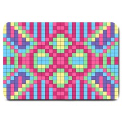 Checkerboard Squares Abstract Texture Pattern Large Doormat by Apen