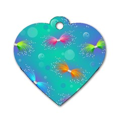 Non Seamless Pattern Blues Bright Dog Tag Heart (one Side)