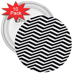 Zigzag Chevron Pattern 3  Buttons (10 Pack) 