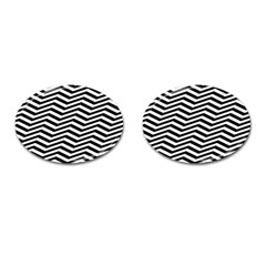 Zigzag Chevron Pattern Cufflinks (oval)