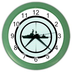 Ship Target Destroyer Warship Color Wall Clock by Pakjumat