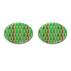 Christmas Background Paper Cufflinks (oval) by Modalart