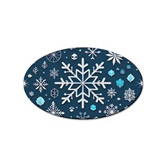 Snowflakes Pattern Sticker (oval) by Modalart