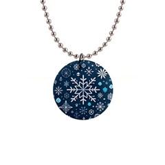 Snowflakes Pattern 1  Button Necklace by Modalart