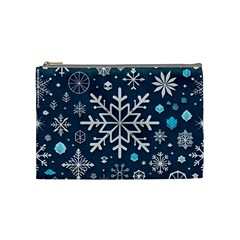 Snowflakes Pattern Cosmetic Bag (medium) by Modalart