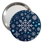 Snowflakes Pattern 3  Handbag Mirrors Front