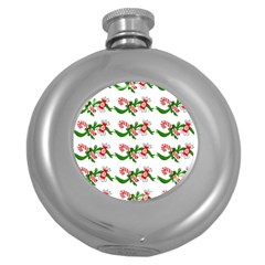 Sweet Christmas Candy Cane Round Hip Flask (5 Oz) by Modalart