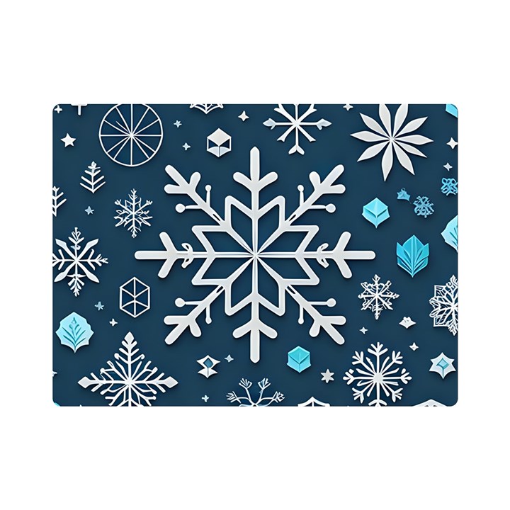 Snowflakes Pattern Premium Plush Fleece Blanket (Mini)