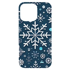 Snowflakes Pattern Iphone 14 Pro Max Black Uv Print Case by Modalart