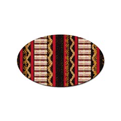 Textile Pattern Abstract Fabric Sticker Oval (10 Pack)