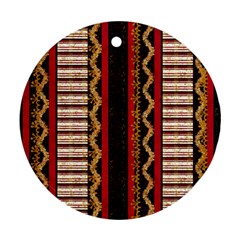 Textile Pattern Abstract Fabric Round Ornament (two Sides) by Modalart