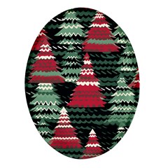 Christmas Trees Oval Glass Fridge Magnet (4 Pack)