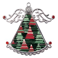 Christmas Trees Metal Angel With Crystal Ornament