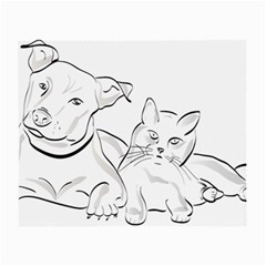Dog Cat Domestic Animal Silhouette Small Glasses Cloth (2 Sides) by Modalart